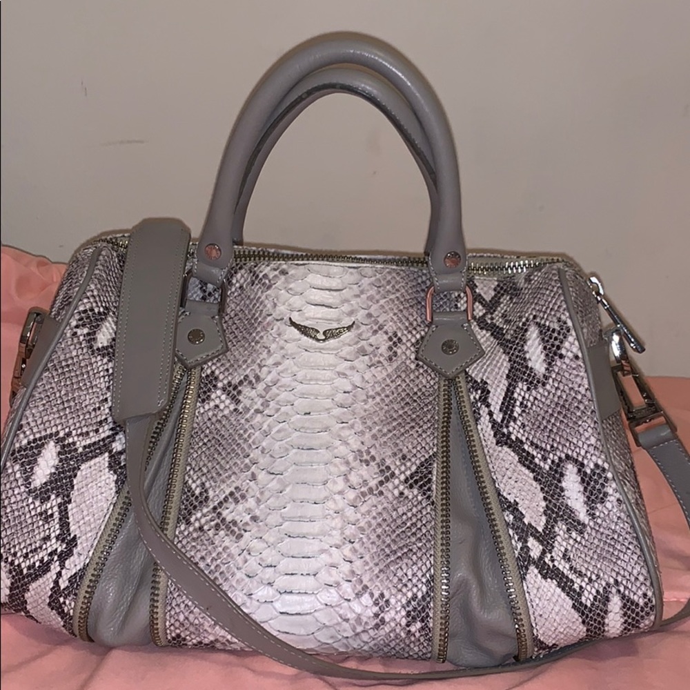 Faux Python skin  leather Zadig sunny bag